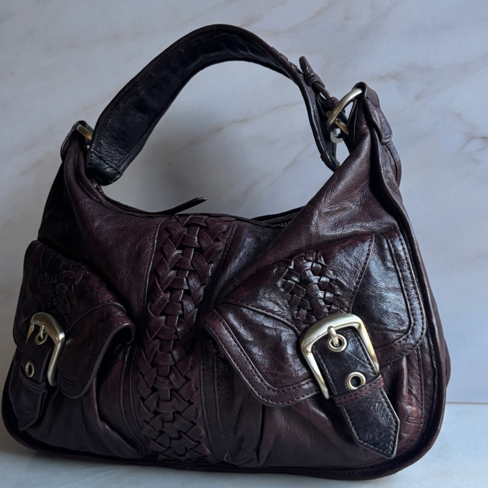 Junior Drake Shoulder Bag in Deep Purple with Silver Hardware - Picture 2 of 7